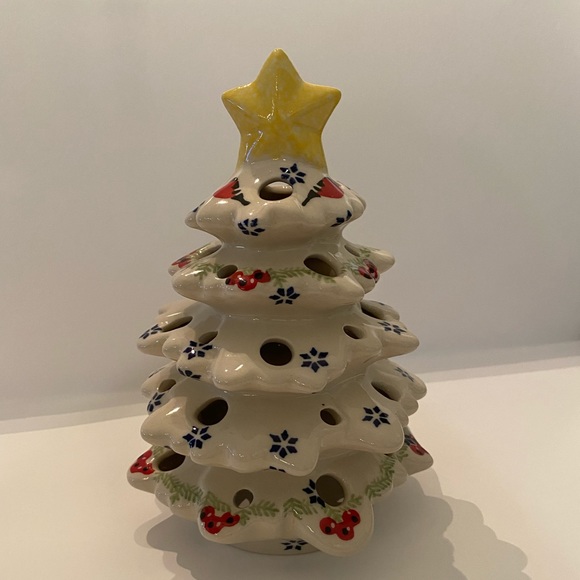 Boleslawiec Other - Boleslawiec Polish Pottery Christmas Tree Tea Light Candle
